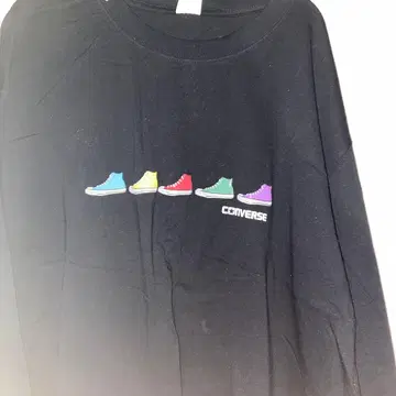 CONVERSE 롱 슬리브 T셔츠 4L 블랙