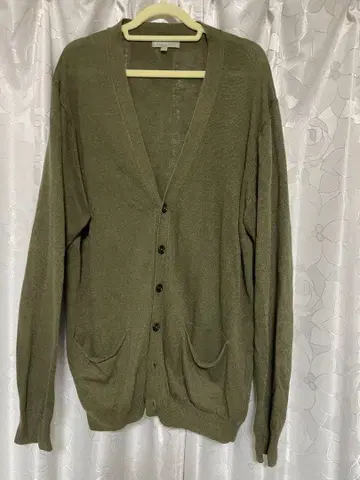 MARGARET HOWELL 올리브 그린 실크 혼방 가디건 일본제