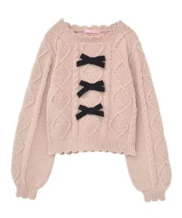 [새상품급] Honey Cinnamon 핑크 리본 니트