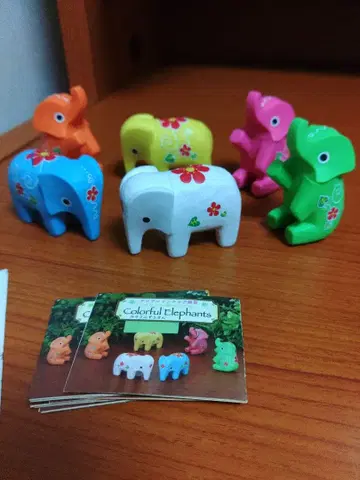 아시안 인테리어 잡화 컬러풀 코끼리 가챠 컴플리트