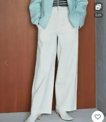 [세탁 가능] 23구 DENIM 벨벳 스트레치 와이드 팬츠 44호