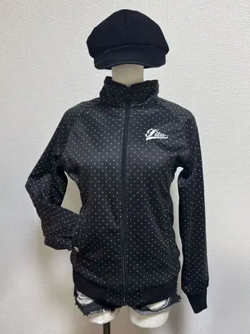 FILA 도트 무늬 집업 자켓 블랙