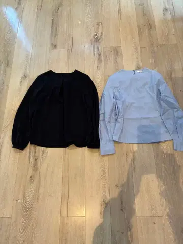 플라스테 PLST 2점 상의 세트 네이비 블루 긴팔