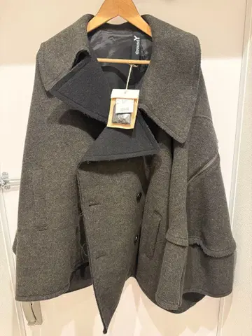 그레이 판초 코트 지퍼 포함 택 포함