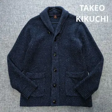 다케오 키쿠치 알파카 울 숄카라 가디건 착용감 없는 새상품급