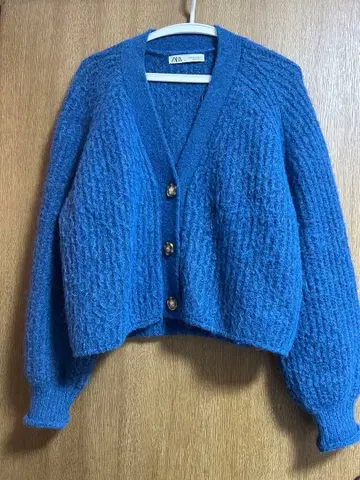 ZARA 가디건 긴팔 모헤어 파랑