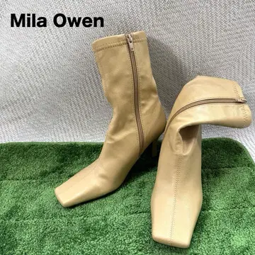 2 미라 오웬 스퀘어 스트레치 롱 부츠 37 베이지 23.5