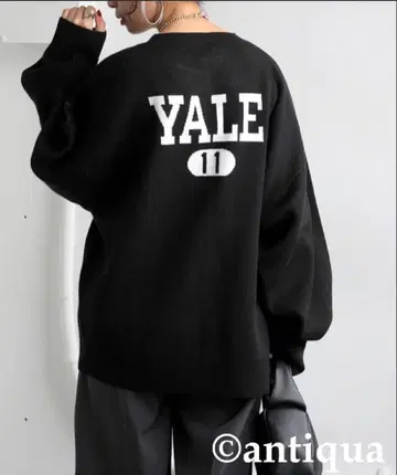 YALE 로고 오버 사이즈 트레이닝복 블랙