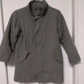 그레이 코트 프론트 지퍼