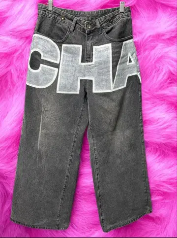 리메이크 페인트 CHAOS 카오스 y2k 우라하라 데님 팬츠