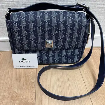 [새상품급] LACOSTE 네이비 기하학 패턴 숄더백