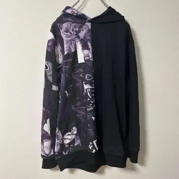 TRAVAS TOKYO 절개 후드티 블랙 보라색 고양이 지뢰계 병약미