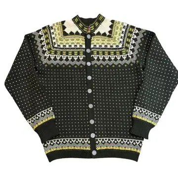 빈티지 70s 노르딕 가디건 니트 눈꽃 패턴 귀여운 l 구제 의류