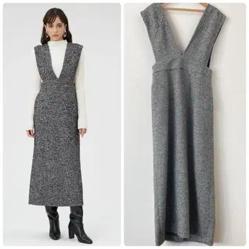 프레이 아이디 하이웨스트 V넥 점프수트 M 헤링본