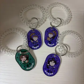 닌타마 란타로 락커 키 스타일 키링 쿠쿠치 후와 하치야 젠포지 세트