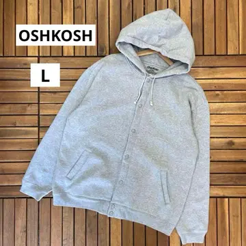 OSHKOSH CLASSIC 맨투맨 후드티 스냅 버튼 그레이 L