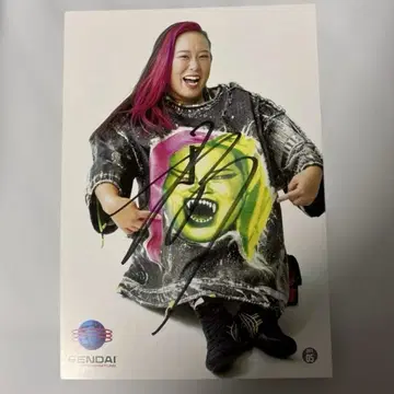 하시모토 치히로 친필 사인 포트레이트 센죠 여자 프로레슬링