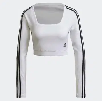 adidas 크롭 기장 상의 화이트