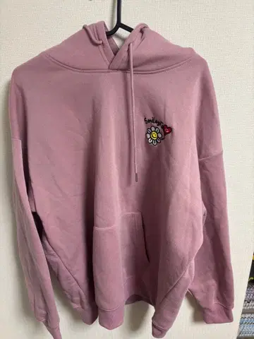 SMILEY FACE 핑크 후드티 L 사이즈