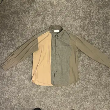 STUDIOUS 스테이디오스 카키 베이지 투톤 컬러 셔츠