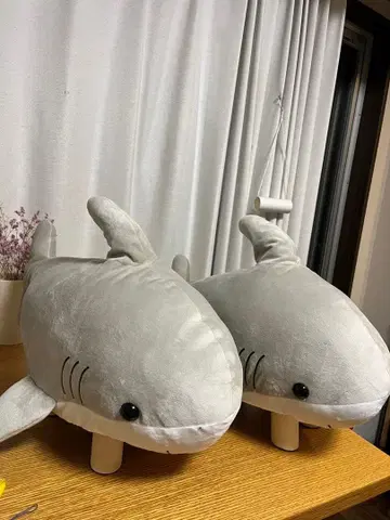 상어형 봉제 인형 2개 세트