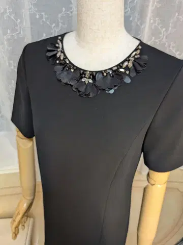 아나이 원피스 38 비쥬 블랙 백 밑단 프릴