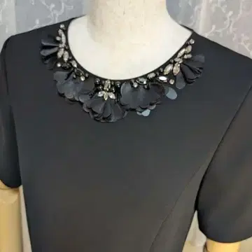 아나이 원피스 38 비쥬 블랙 백 밑단 프릴