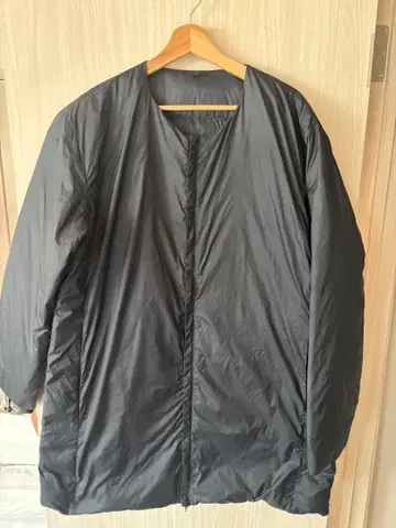 새상품급 무인양품 심리스 다운 코트 롱 다운 자켓 XL 사이즈 네이비