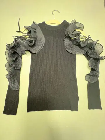 스나이델 프릴 슬리브 니트 풀오버