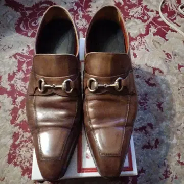 브라운 가죽 스틸레토 로퍼 사이즈 10