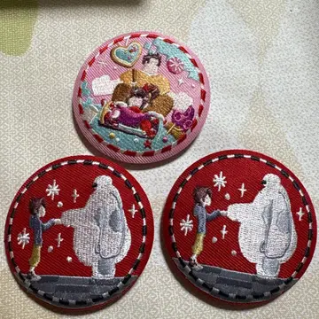 자수 디즈니 캔 배지 3개 세트