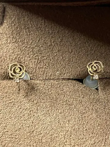 agete K10 장미 귀걸이