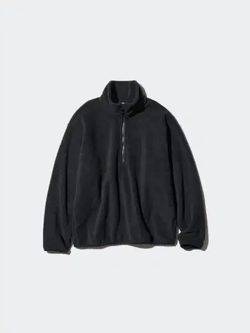 블랙 플리스 하프 지퍼 자켓