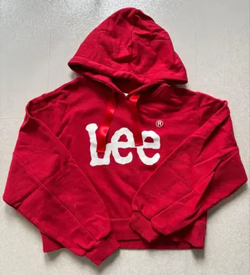 Lee x e.m.a.e 숏 기장 후드티 레드 새상품급