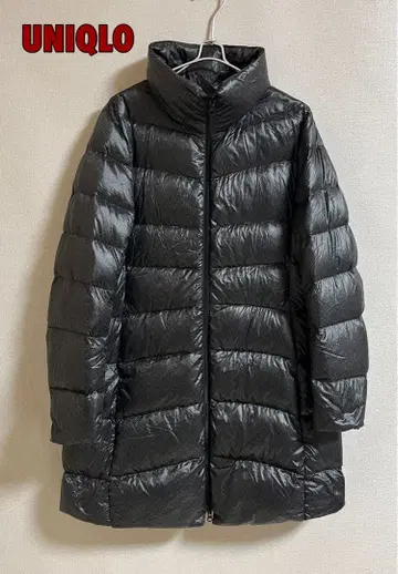 UNIQLO 울트라 라이트 다운 코트 XL 헤링본 무늬 블랙