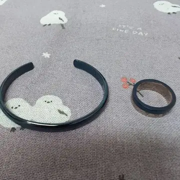 다크 블루 뱅글 반지 세트