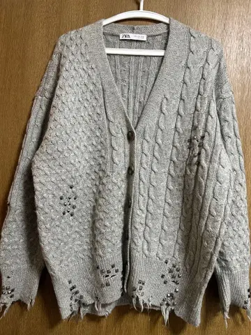 ZARA 케이블 짜임 가디건