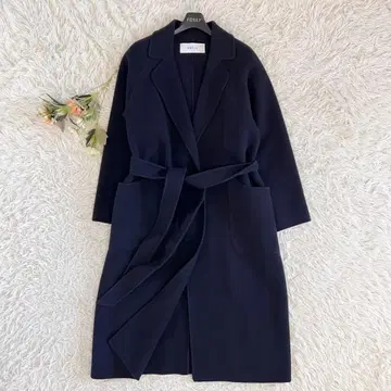 SOEJU 소주 울 리버 로브 롱 코트 네이비 S