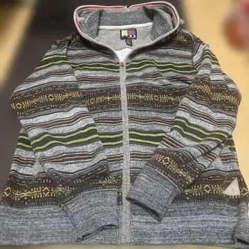 master ground 컬러풀 스트라이프 집업 후드티 (두꺼운 원단)