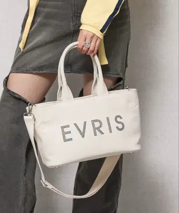 EVRIS 로고 패브릭 HOTFIX 핸드백