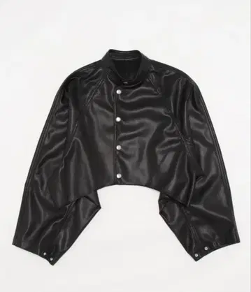 ameri 크롭 블랙 자켓 가죽 재킷