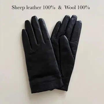 베네통 가죽 양가죽 울 장갑 그로브 블랙 새상품