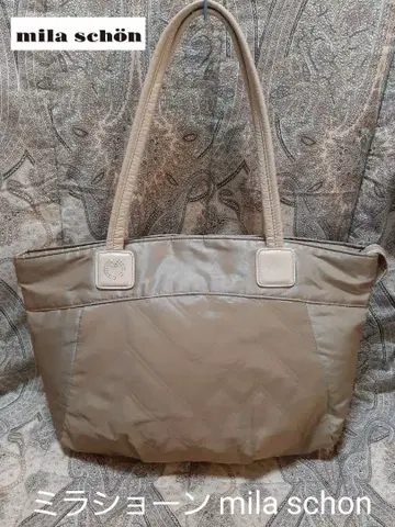 mila schon 천연 가죽 콤비 토트백 L