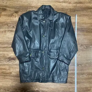 JACKER'S 블랙 가죽 롱 자켓