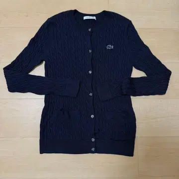 LACOSTE 네이비 케이블 니트 가디건 36