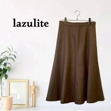 zG474 [ S ] 라줄라이트 종아리 기장 세미 플레어 스커트