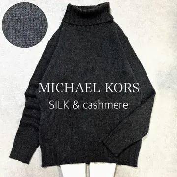 컨디션 최상 마이클코어스 캐시미어 실크 터틀 니트 블랙 M