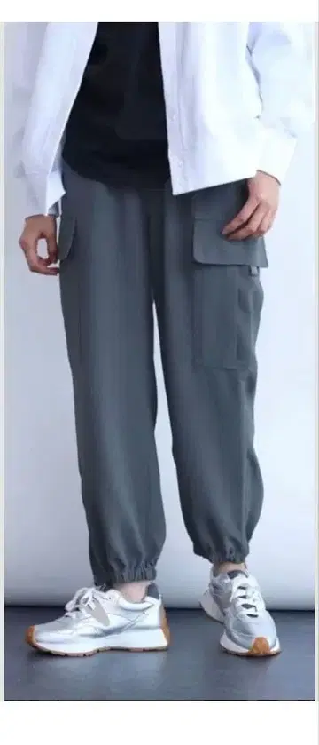 미사용 새상품 LASUD (라슈드) 카고 팬츠 차콜 그레이 야마다야