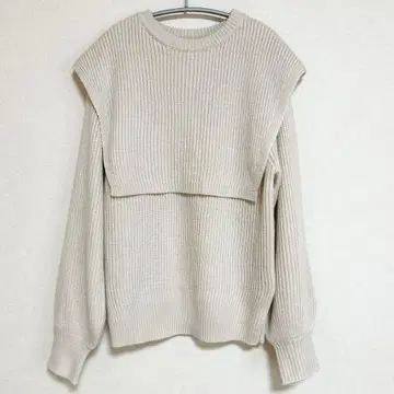 [ RUBY AND YOU ] 세일러 카라 니트 풀오버 베이지