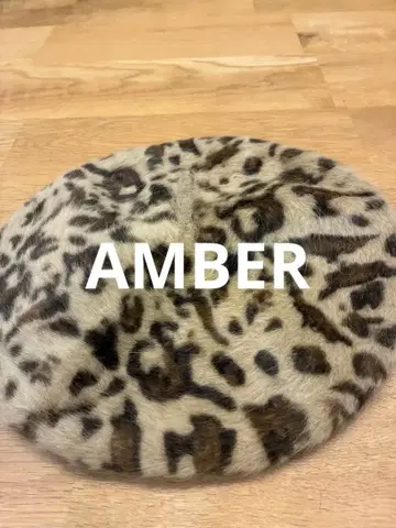 AMBER 레오파드 무늬 베레모
